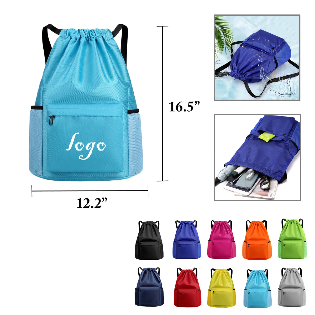 MOQ30 Versatile Drawstring Backpack for Travel and Sports 1