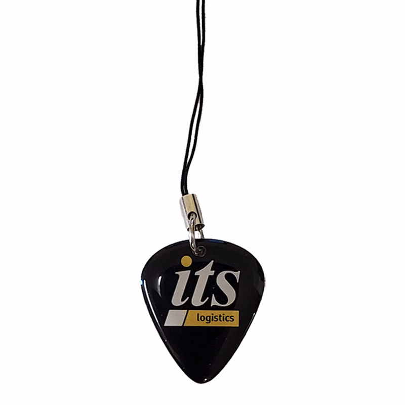 Novelty Pick with Single Sided Imprint with Black String Attachment