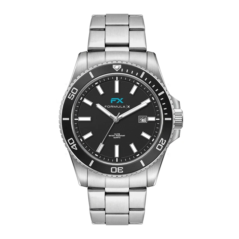 WC5264 42.5MM STEEL SILVER CASE, 3 HAND MVMT, BLACK DIAL, DTE DISPLAY, BK ROTATING BEZEL, SILVER BRACELET, 1