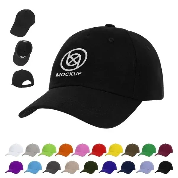 6 Panel Low Profile Cotton Twill Baseball Cap Headwear 1