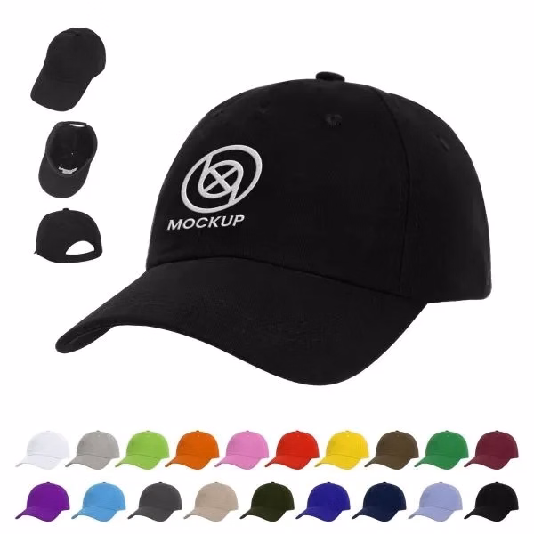 6 Panel Low Profile Cotton Twill Baseball Cap Headwear