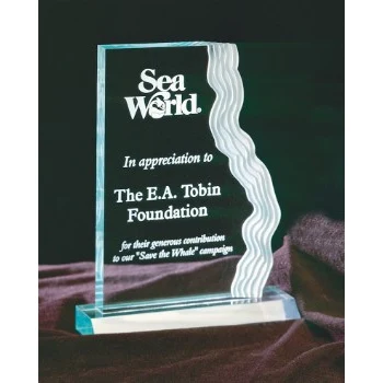 5" x 7-5/8" Jade Waterfall Edge Acrylic Award 1