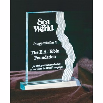 5" x 7-5/8" Jade Waterfall Edge Acrylic Award