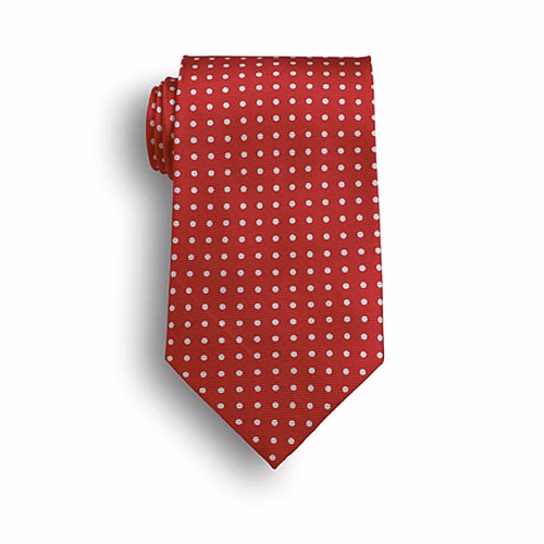 Red Newport Polka Dot Wet Dyed Silk Tie