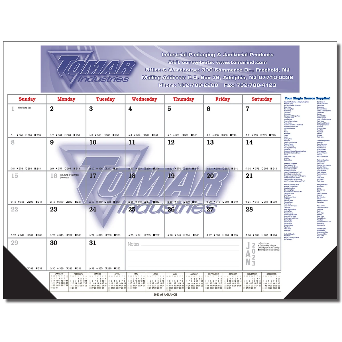 Desk Blotter Calendar w/Vinyl Corners 1