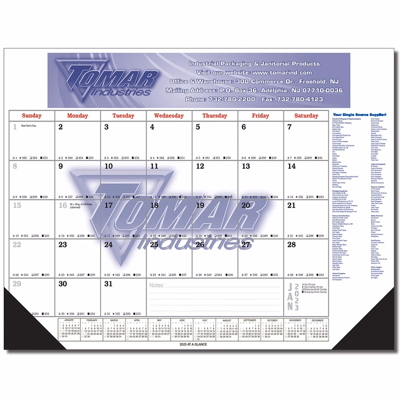 Desk Blotter Calendar w/Vinyl Corners