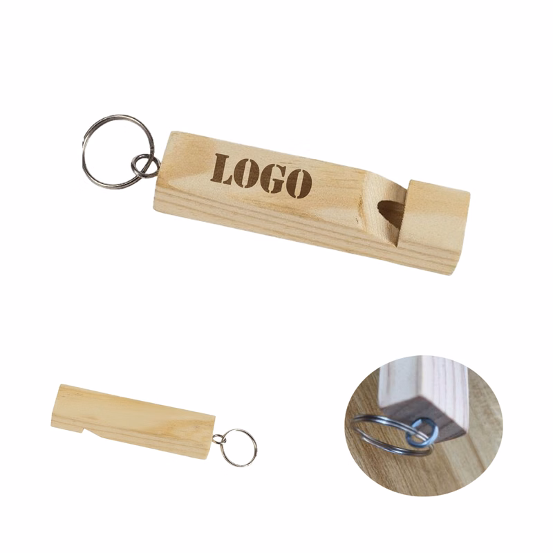 Wooden Train Whistle Key Chain