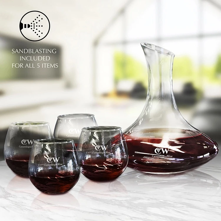 5 Pc Wine Decanter Set, custom bottle opener with logo imprint 1