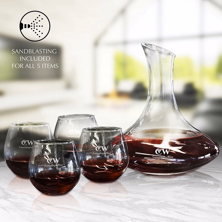 5 PC WINE DECANTER SET
