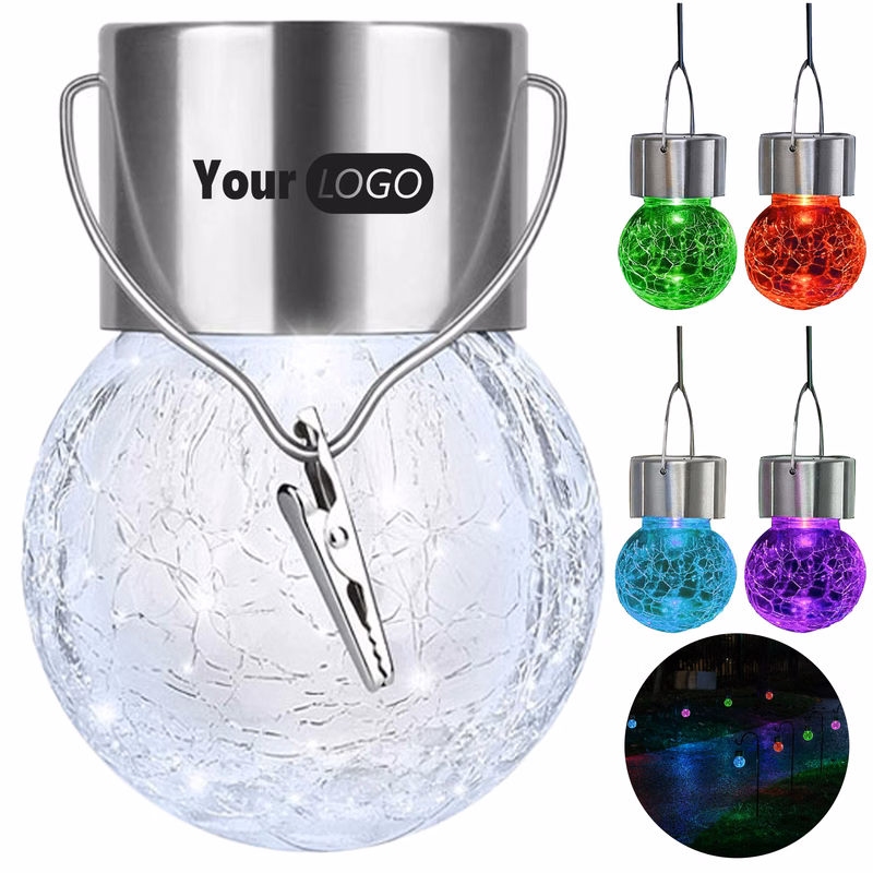 Glass Outdoor Hanging Cracked Ball Light