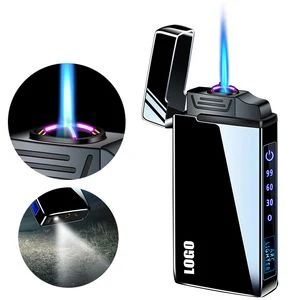 3 In 1 Dual E Arc Jet Lighter With Flashlight 1