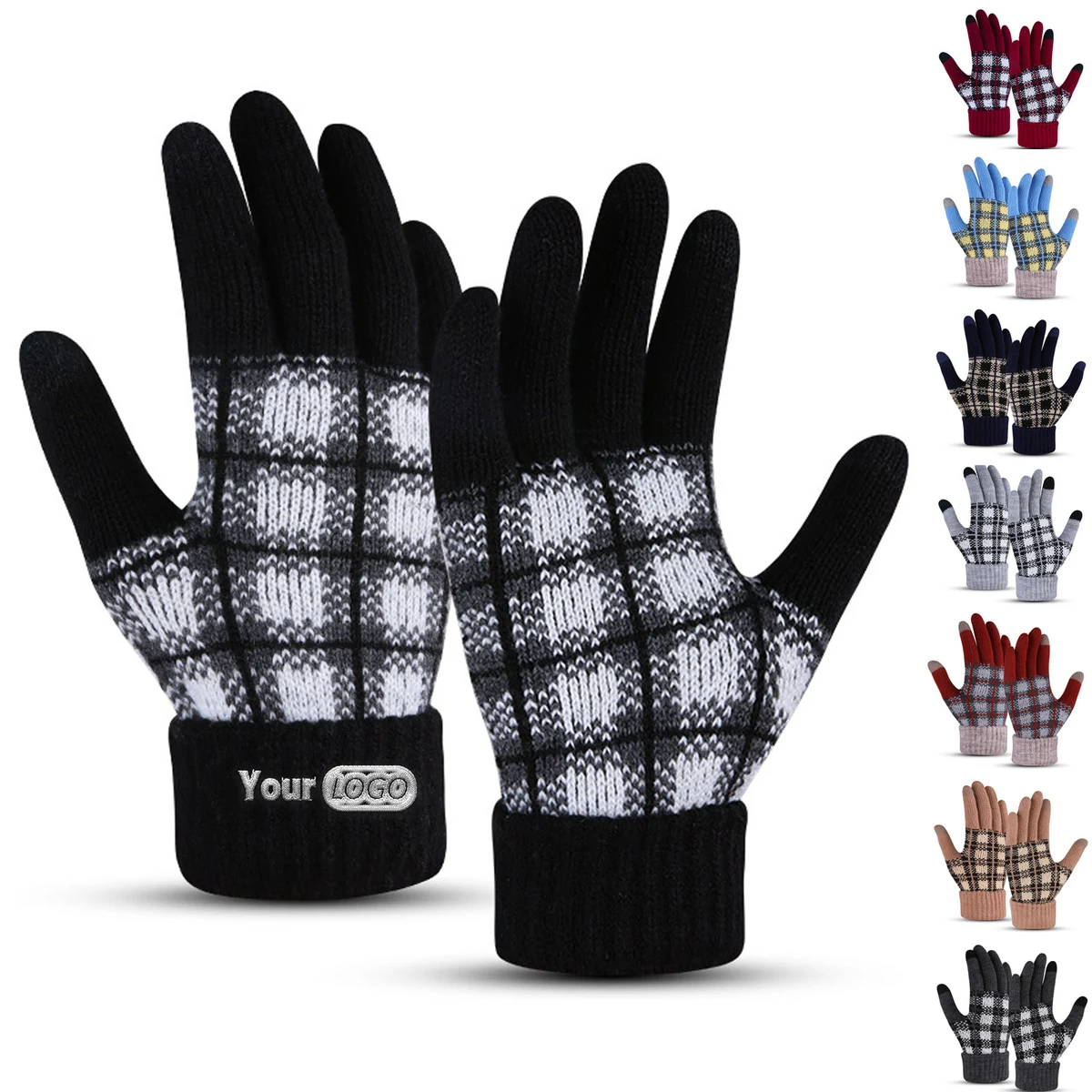 Winter Plaid Fleece-Lined Gloves 1