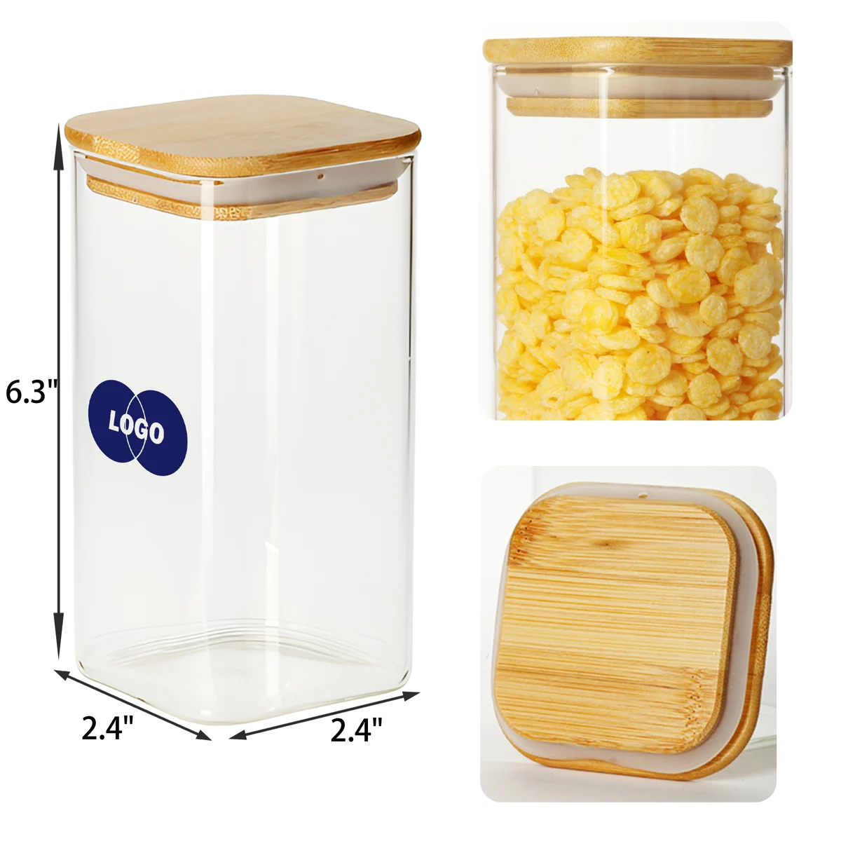 Durable 13 OZ Glass Airtight Food Storage Jars 1