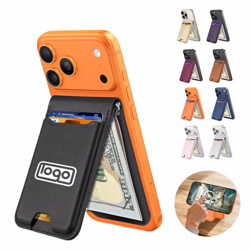 PU Leather Magnetic Phone Wallet with Stand