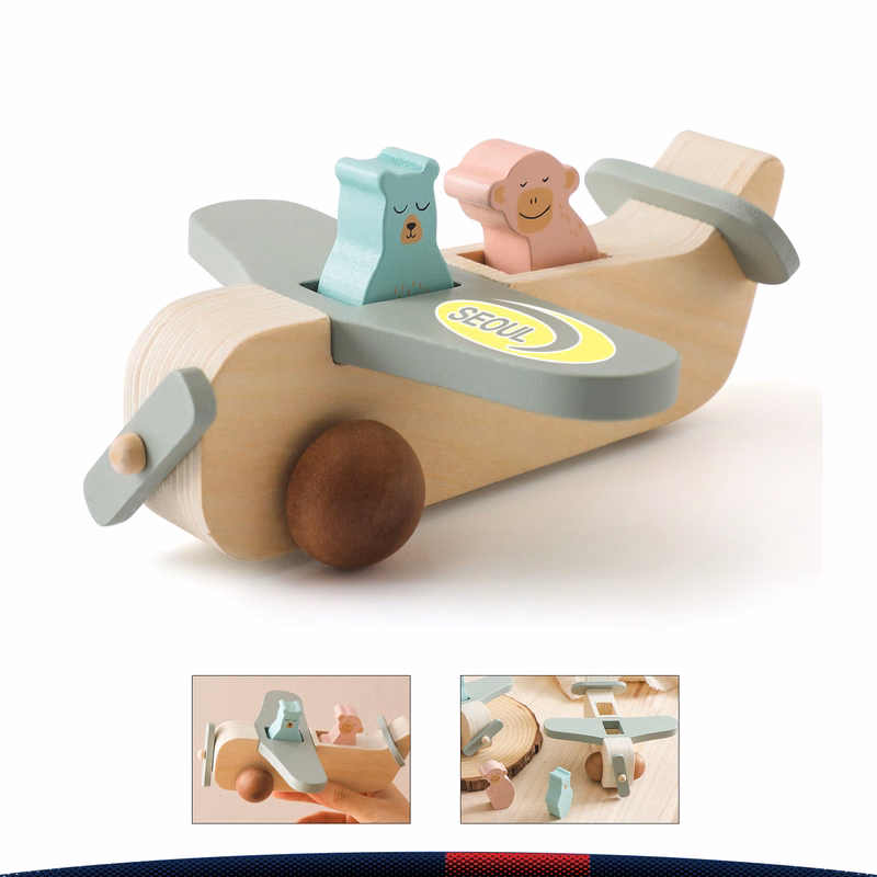 Hykey Wooden Passenger Aircraft Toy