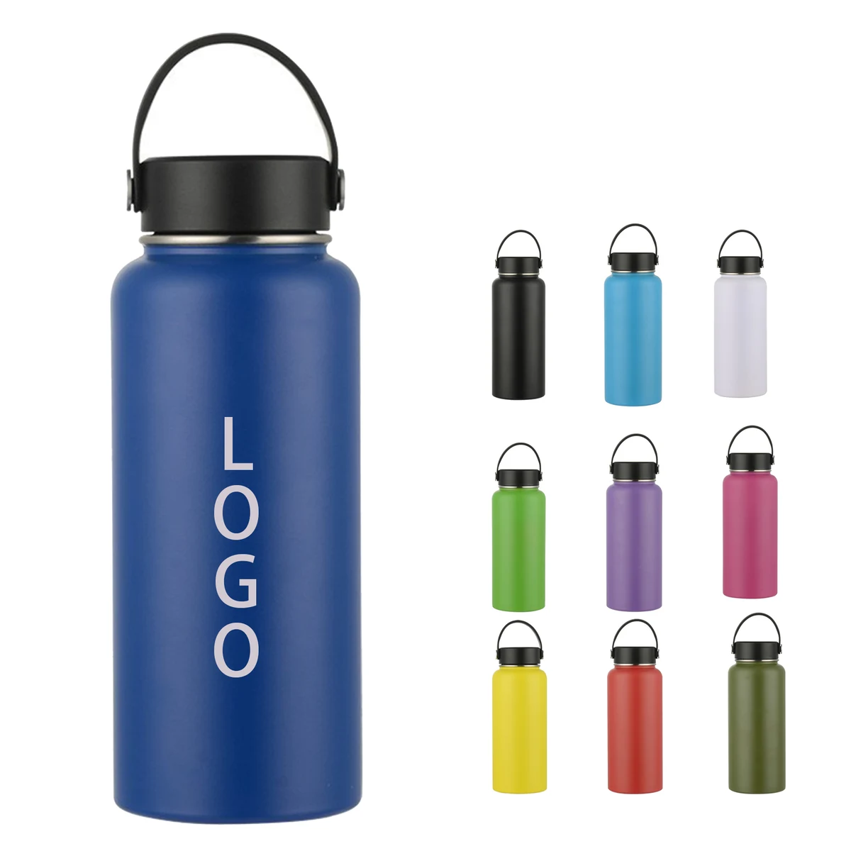 22 OZ Stainless Steel Vacuum Insulated Drinking Bottle, custom water bottle with logo imprint 1