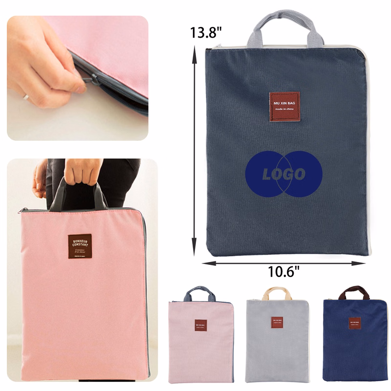 MOQ 50 PCS Stylish Canvas Zipper Document Bag