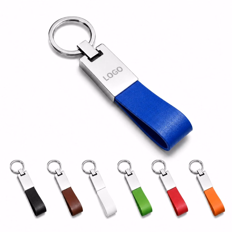 Leather Strap Metal Car Keychain