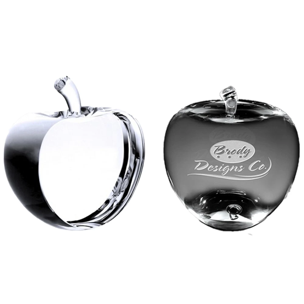 Crystal Apple Paperweight 1