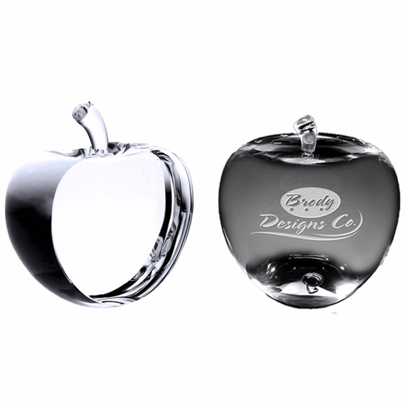 Crystal Apple Paperweight