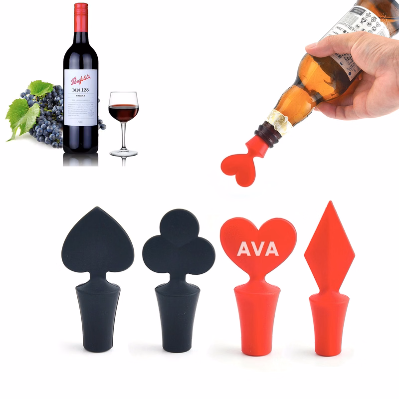 Playing Card Shape Silicone Wine Bottle Stopper