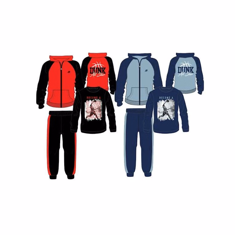 Boys' Fleece Set Blue/Red 3pc 2-4