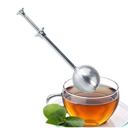 Stainless Steel Push Style Tea Ball Strainer 1