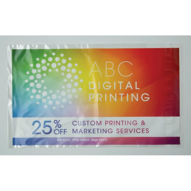 Clear Peel & Seal White Underlay 1-Sided Plastic Bag (10" x 13.5") 1