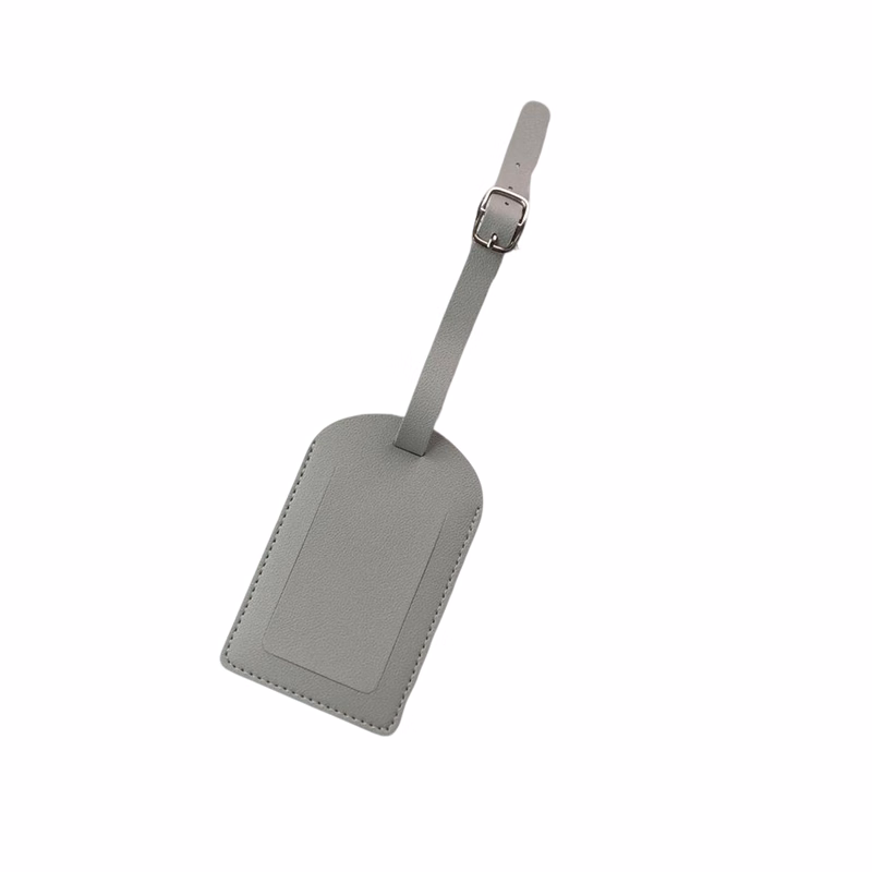 Synthetic Leather Luggage Tag With Privacy Cover And Adjustable Strap