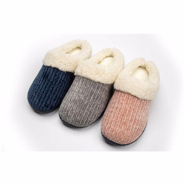 Women's Knit Clog with Ribbed Trim House Slippers Assorted S-2XL