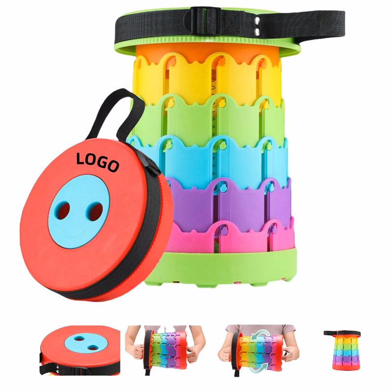 Rainbow Color Portable Telescoping Outdoor Stool