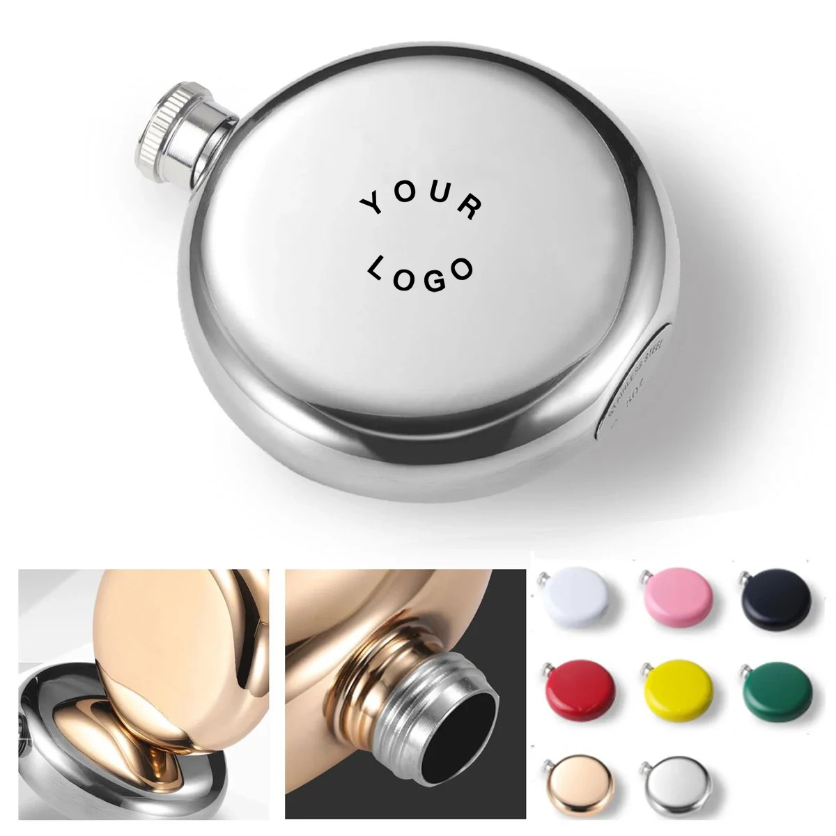 Mini Round Hip Flask 5oz for Personal Beverage Carry 1