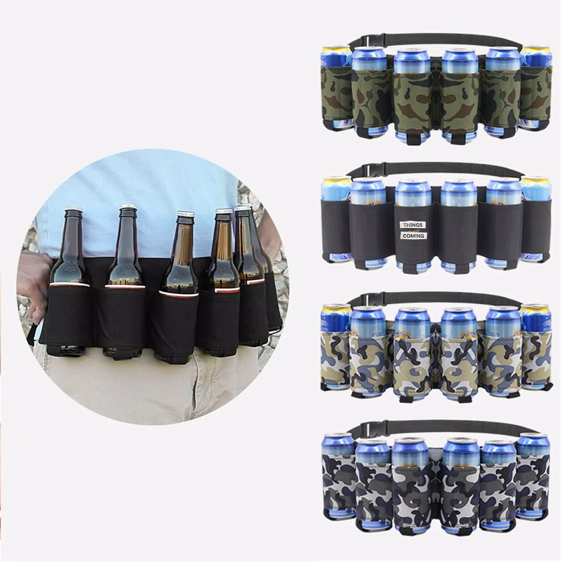 Beer Holster Water Bottle Belt, Printed Logo for Picnics