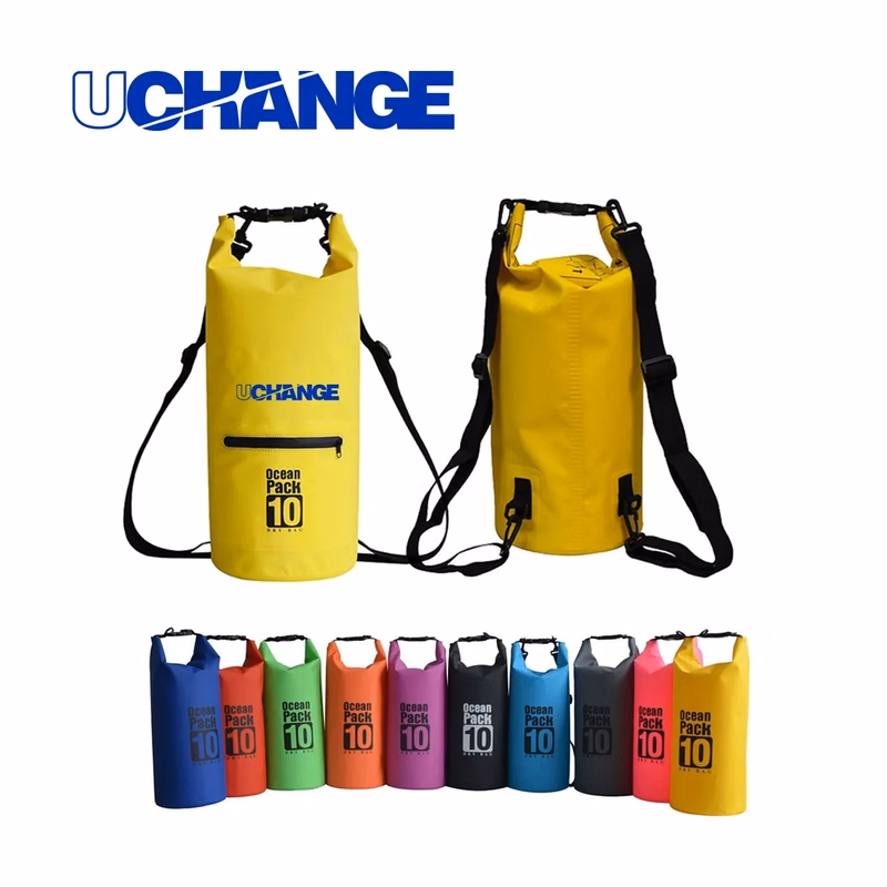 Roll Top Dry Bag Backpack 10L With Zipper Pocket