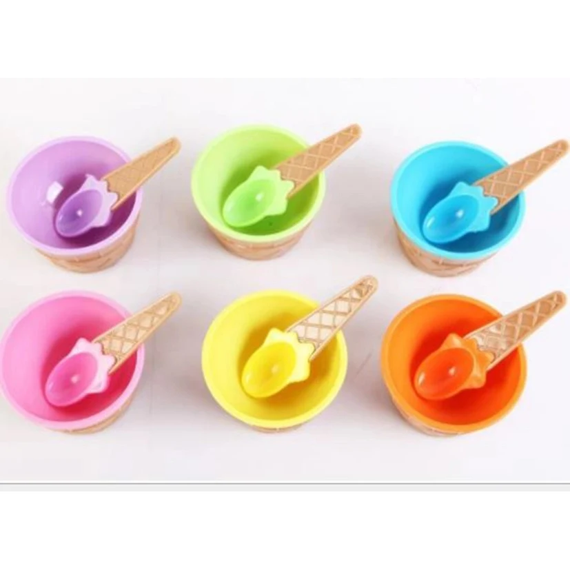 Colorful Ice Cream Spoon & Bowl Set Tableware 1