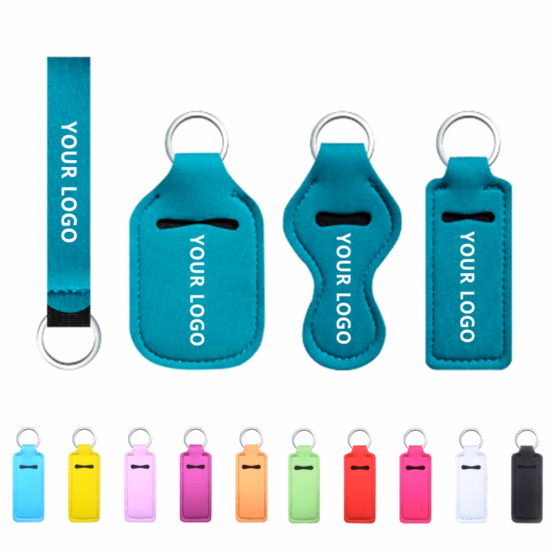 Neoprene Lipstick Sleeve Keychain