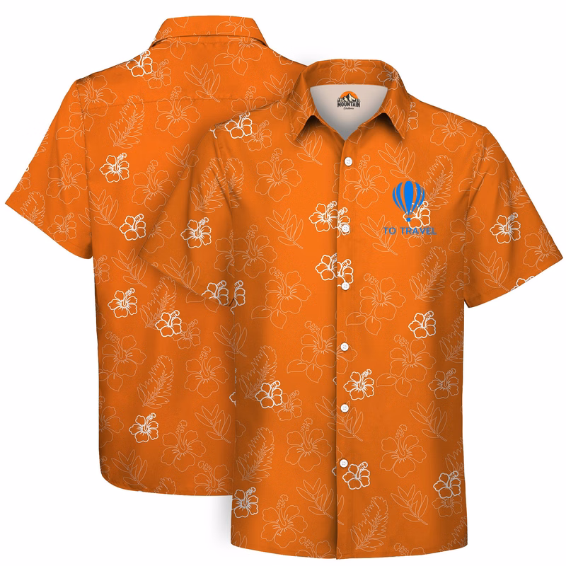 135gsm Custom Dye Sublimation Hawaiian Shirt-UPF 50+