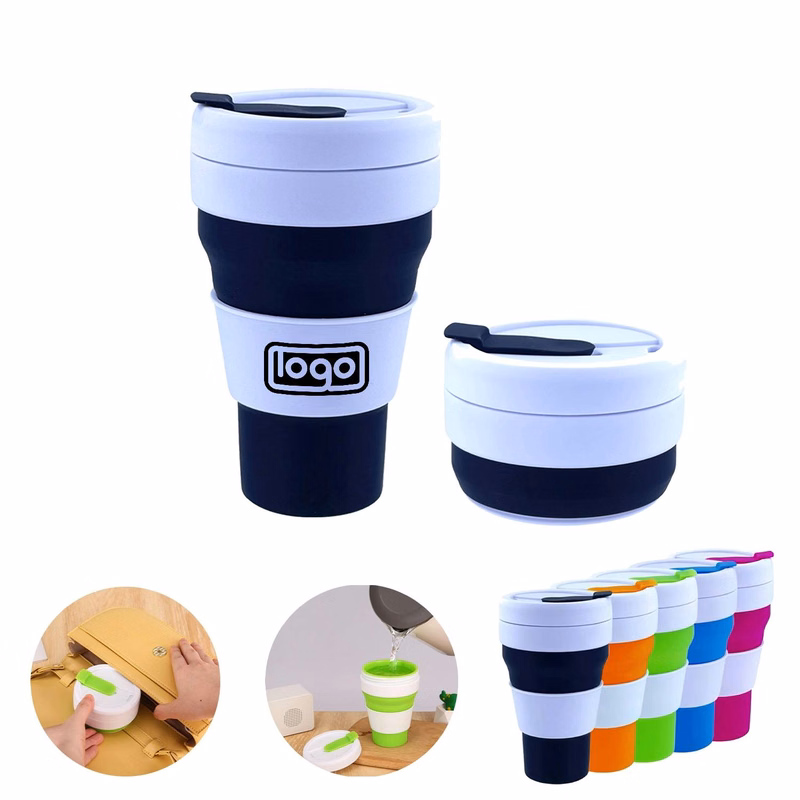 12oz Folding Travel Sealed Silicone Water Cup