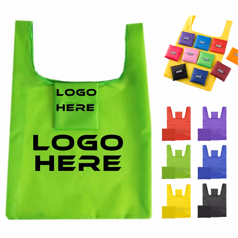Full color Foldable Shopping Tote Bag With Small Pocket