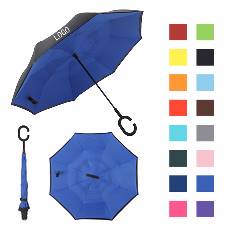 C-Shaped Standing Car Long Handle Reverse Umbrella