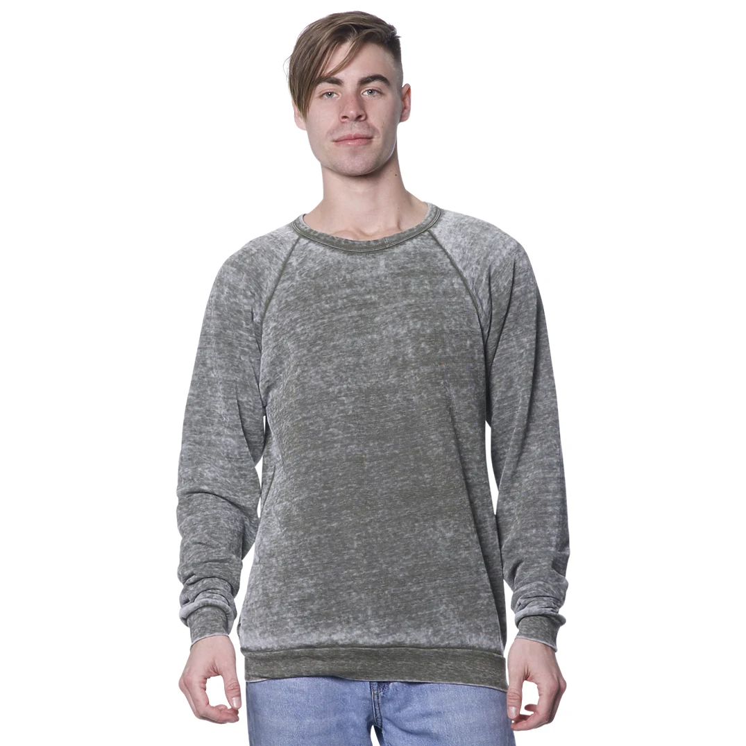 Unisex Burnout Triblend Raglan Crew Sweatshirt 1