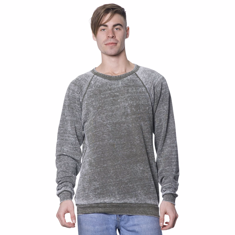 Unisex Burnout Triblend Raglan Crew Sweatshirt