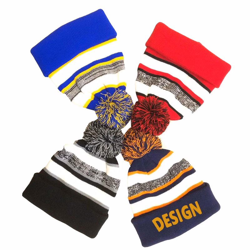 Youth Custom Knit Pom Beanie MOQ 100PCS