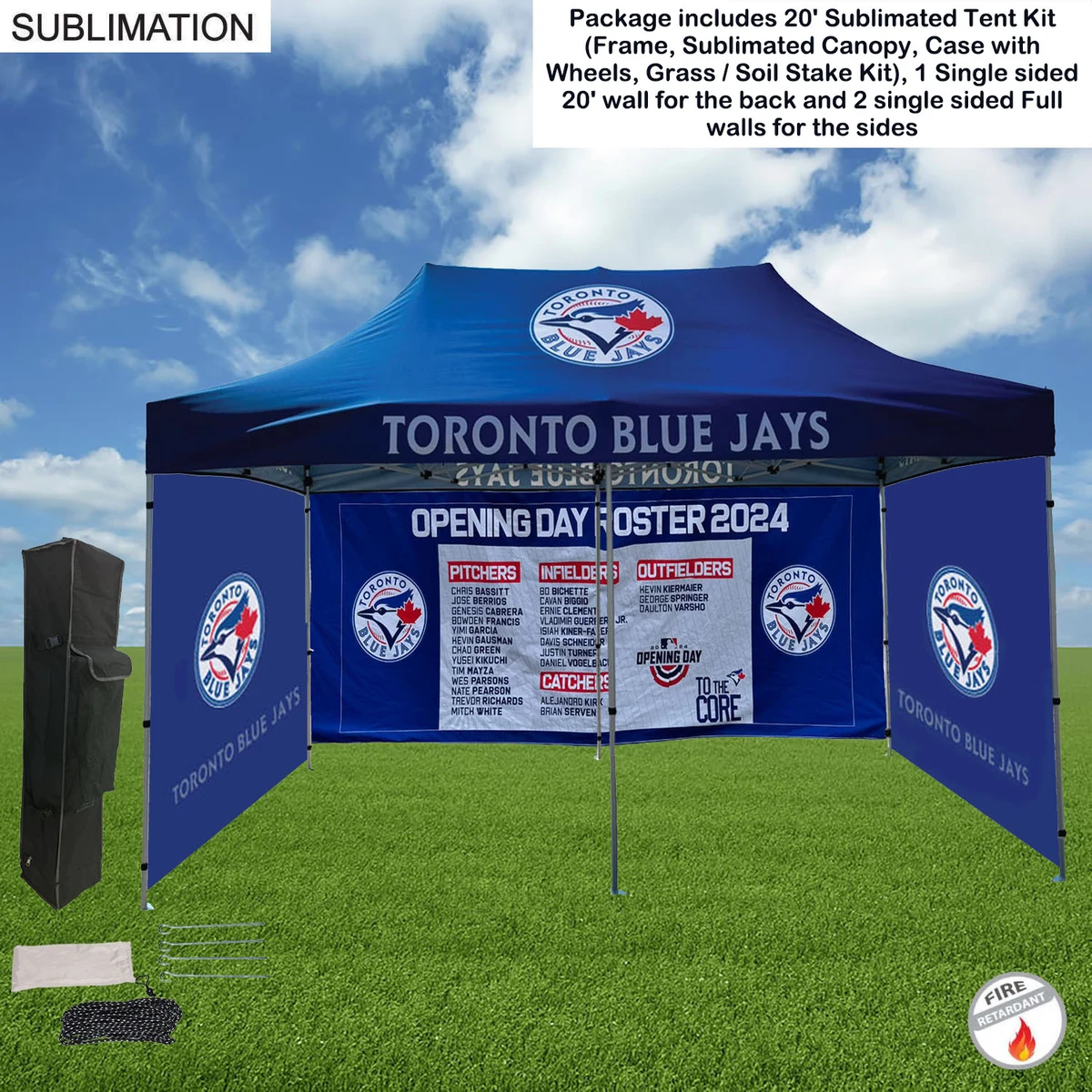 Full Privacy Tent Package 2, 20' Sublimated Tent Kit, 20' backwall and 2 Single sided Full sidewalls 1