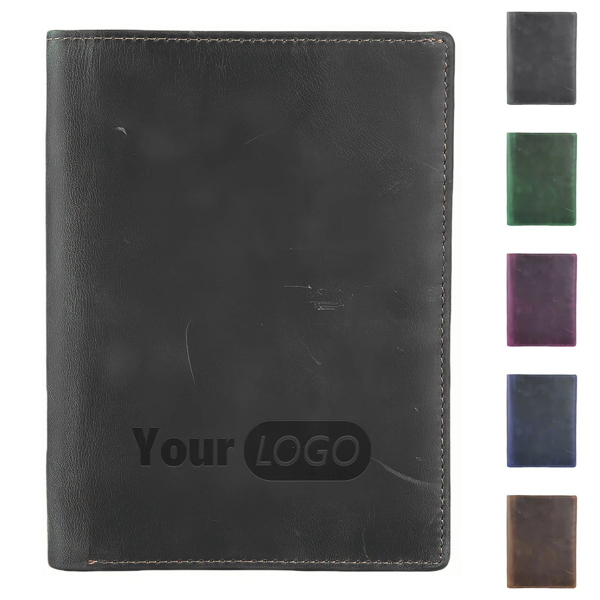 Cowhide Retro Passport Holder 1