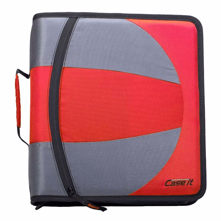 Case-It Dual Zipper Binders - Fire Engine Red 3"