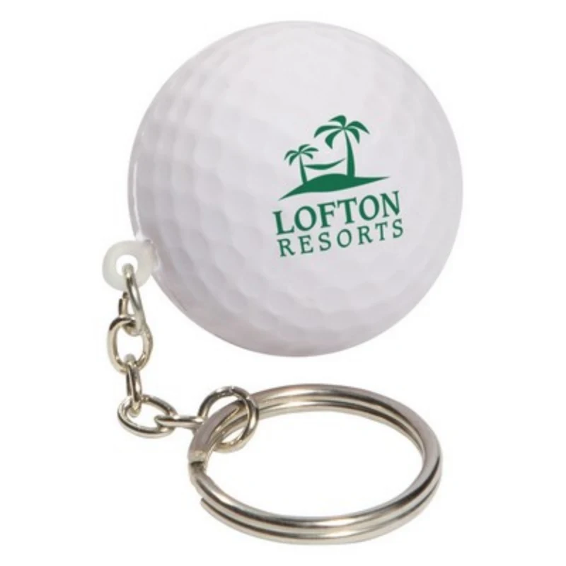 Golf Ball Shape Stress Ball Keychain 1