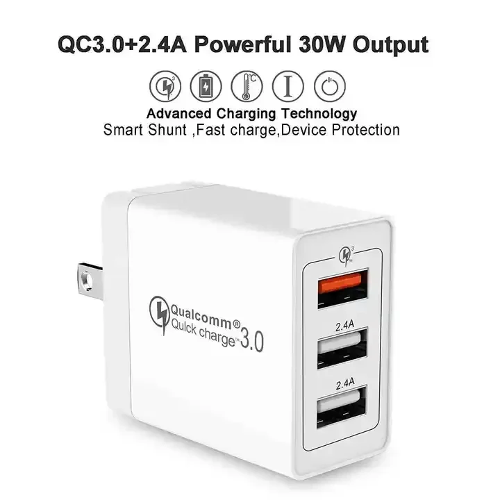 30W Folding QC 3.0 Fast USB Wall Charger 1