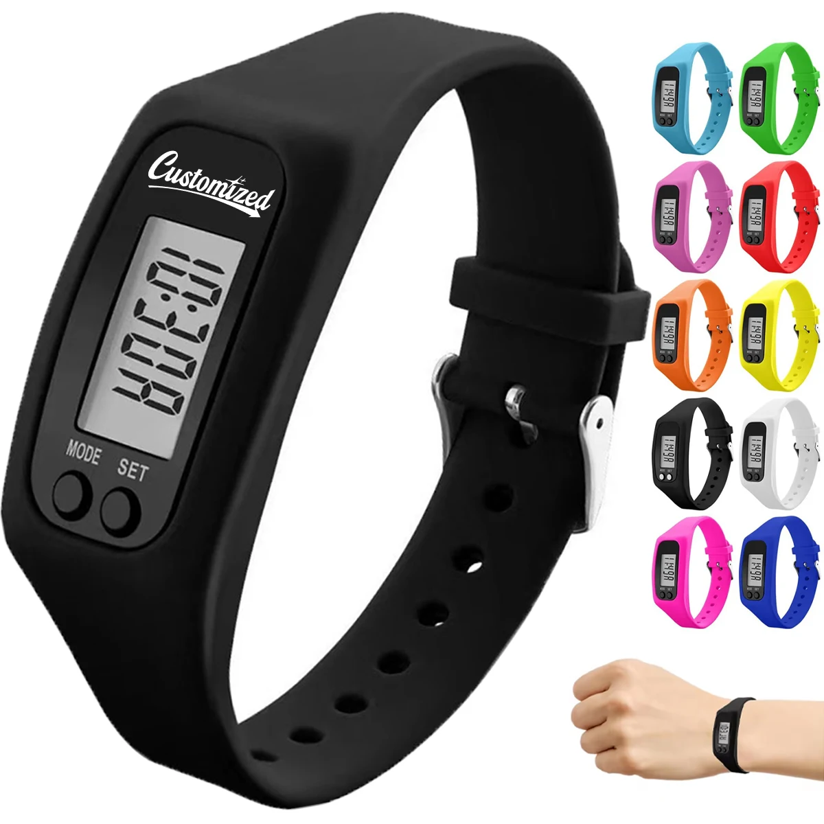 Digital Pedometer Watch with LCD Display 1