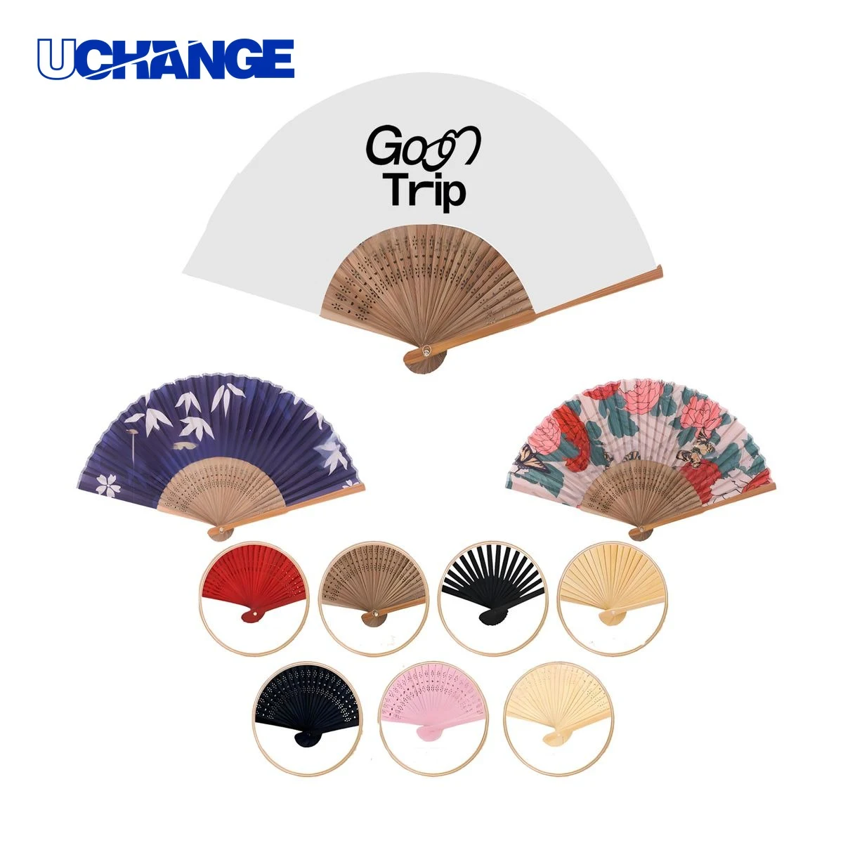 Cloth Bamboo Folding Hand Fan 1